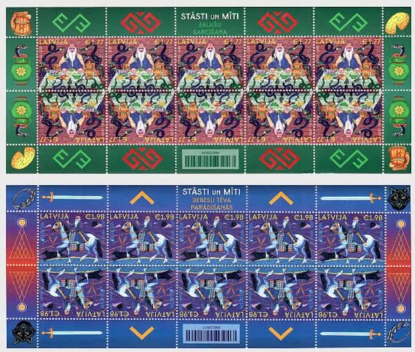 Latvia Lettland 2022 Europa CEPT Stories and Myths Set 2 sheetlets MNH
