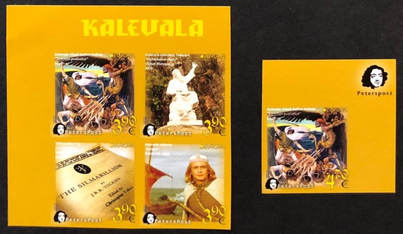 Finland 2022 Europa CEPT Myths & Legends Kalevala Peterspost set of 5 imperforated stamps MNH - Image 1