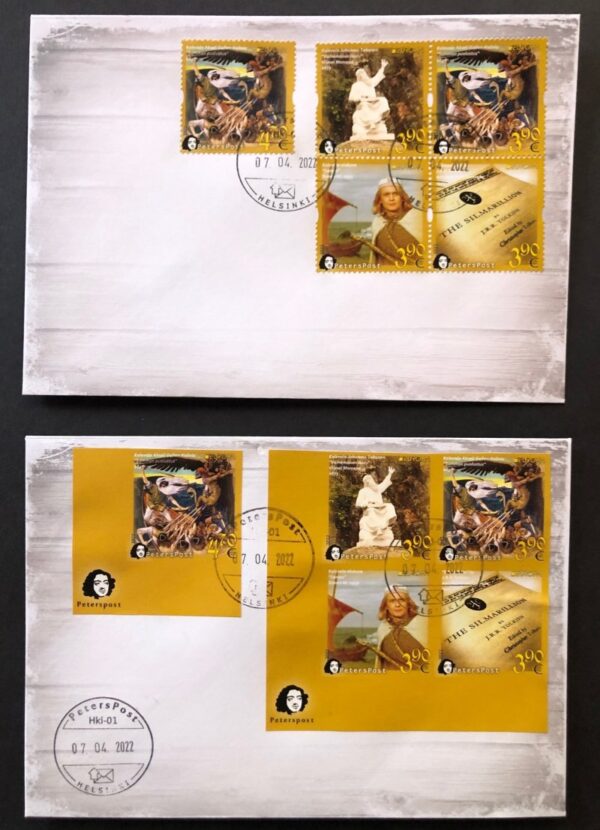 Finland 2022 Europa Peterspost Myths & Legends Kalevala FDC of perforated and imperforated stamps