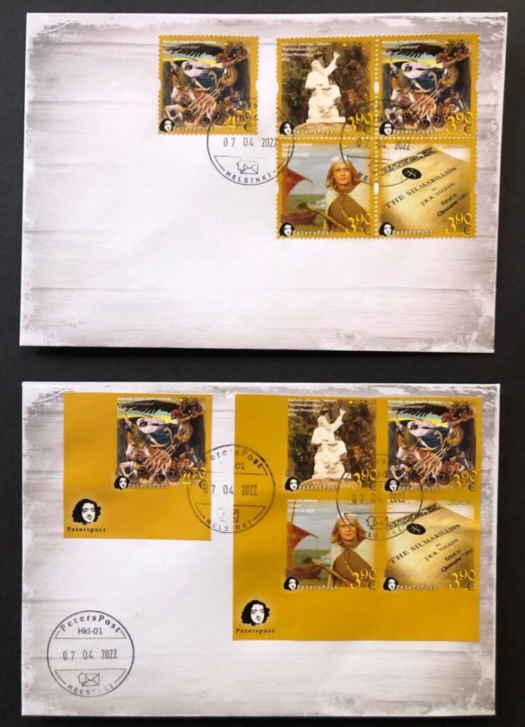Finland 2022 Europa Peterspost Myths & Legends Kalevala FDC of perforated and imperforated stamps