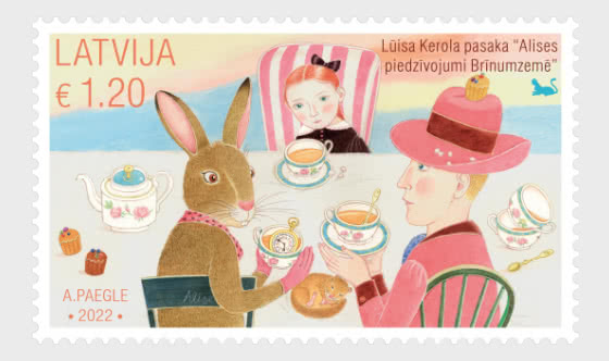 Latvia Lettland 2022 Fairy Tales of the World Alice in Wonderland stamp mint