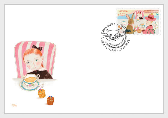 Latvia Lettland 2022 Fairy Tales of the World Alice in Wonderland FDC