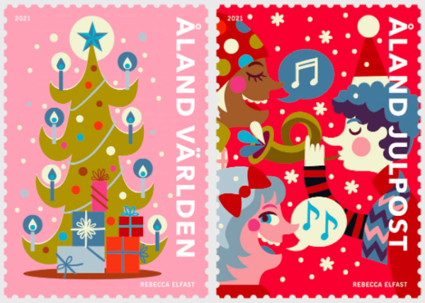 Aland islands Åland Finland 2021 Christmas set of 2 stamps MNH