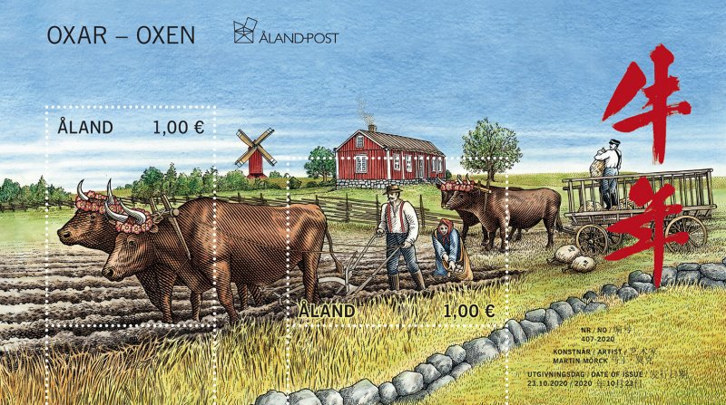Aland islands Åland Finland 2020 Chines New Year Year of Ox block MNH - Image 1