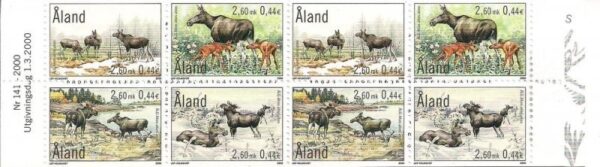 Aland Islands Åland Finland 2000 Moose Elk booklet of 2 sets MNH