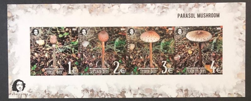 Finland 2021 Parasol mushroom a delicacy of gastronomy Peterspost imperforated limited edition block - Image 1