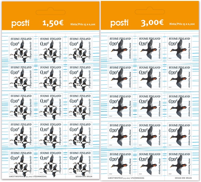 Finland 2017 definitives migration birds on the Baltic set of 2 sheetlets MNH - Image 1