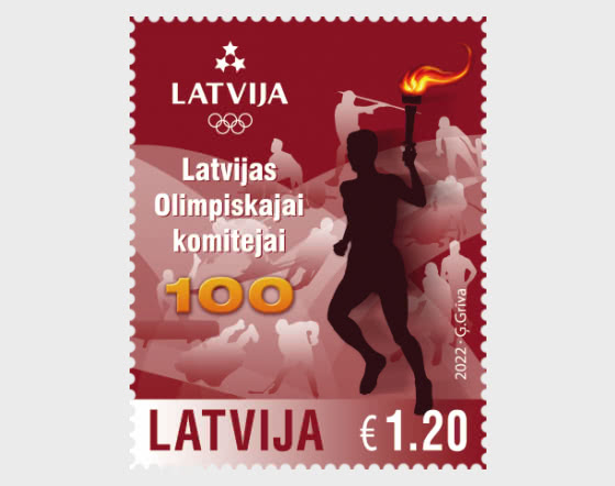 Latvia 2022 Centenary of Latvian Olympic Committee stamp MNH