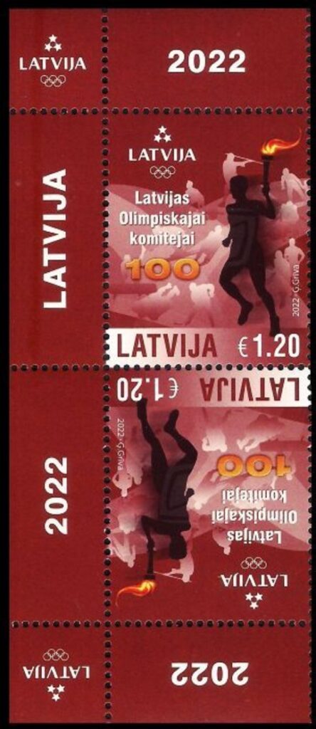 Latvia 2022 Centenary of Latvian Olympic Committee tete-beshe MNH