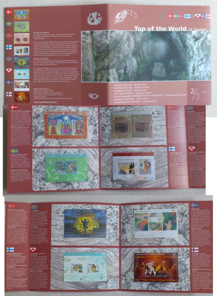 Northern Mythology 2006 Joint Scandinavian issue full set of 8 blocks is special folder MNH - Image 1