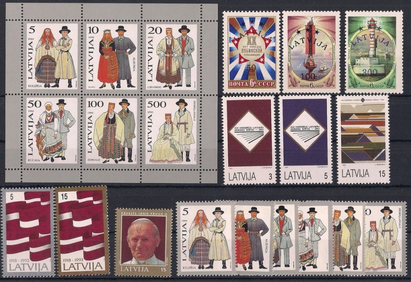 Latvia Lettland 1993 stamp Year set mint - Image 1