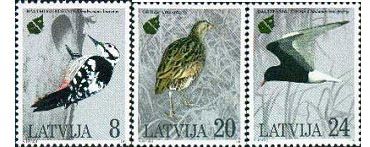 Latvia Lettland 1995 Birds set of 3 stamps MNH