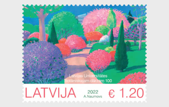 Latvia Lettland 2022 100th of the Botanical Garden of the University of Latvia Stamp mint