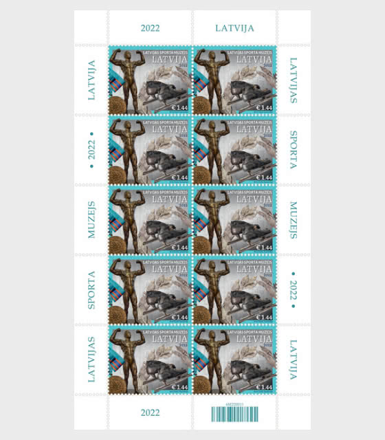 Latvia Lettland 2022 Latvian Sport Museum Sheetlet of 10 stamps