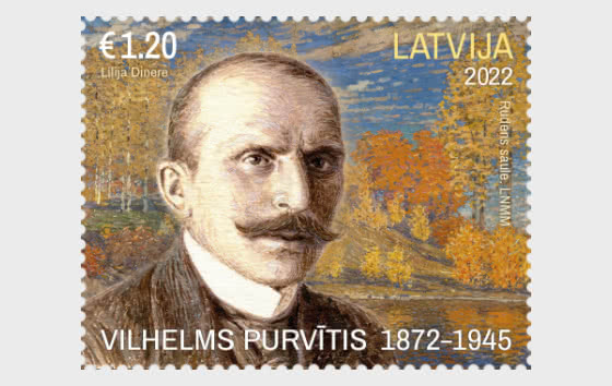 Latvia Lettland 2022 150th of Vilhelms Purvitis Painter Stamp mint