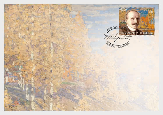 Latvia Lettland 2022 150th of Vilhelms Purvitis Painter FDC