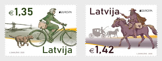 Latvia Lettland Lettonie 2020 Europa CEPT Postal history set of 2 stamps MNH