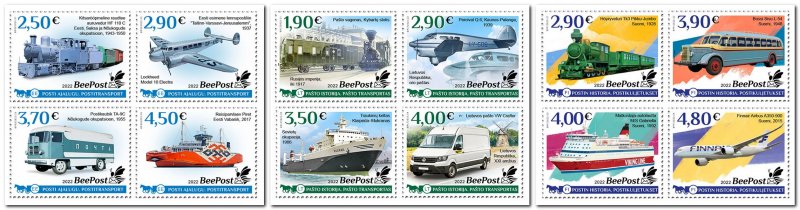 Estonia Lithuania Finland 2022 Postal History BeePost Full complete of 3 sets of 4 stamps - Image 1