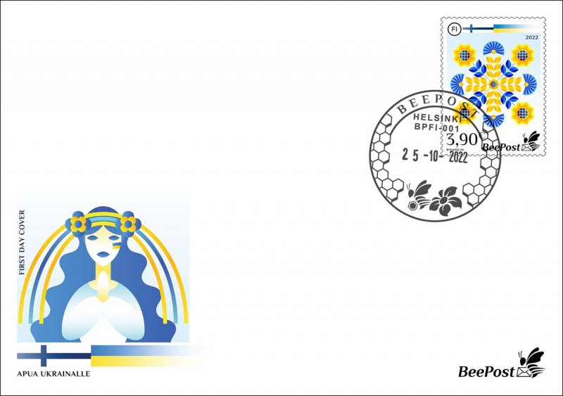 Finland 2022 Support to Ukraine BeePost FDC - Image 1