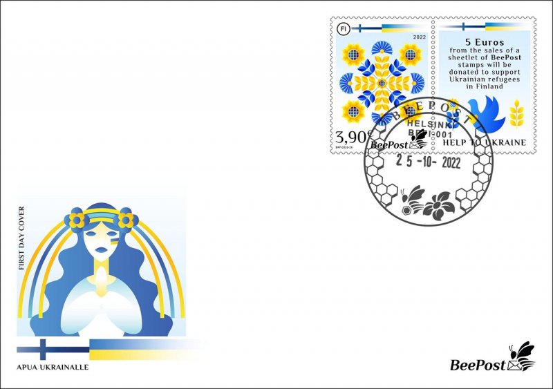 Finland 2022 Support to Ukraine BeePost FDC - Image 1