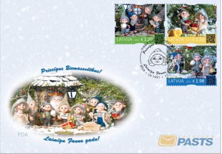 Latvia 2022 Christmas FDC - Image 1