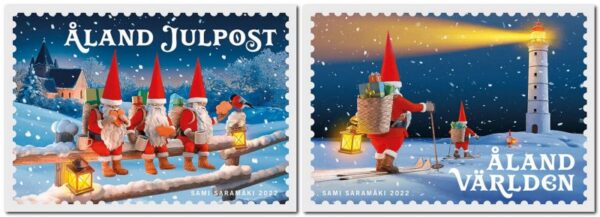 Aland islands Åland Finland 2022 Christmas Set of 2 stamps