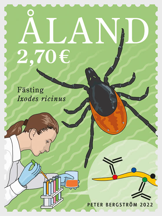 Aland islands Åland Finland 2022 Tick Borne Disease Research Stamp mint