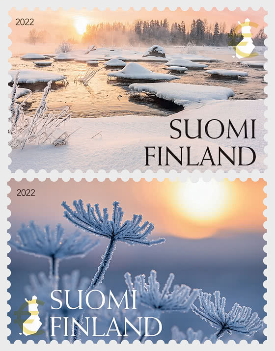 Finland 2022 Christmas and New Year Winter Light Set of 2 stamps