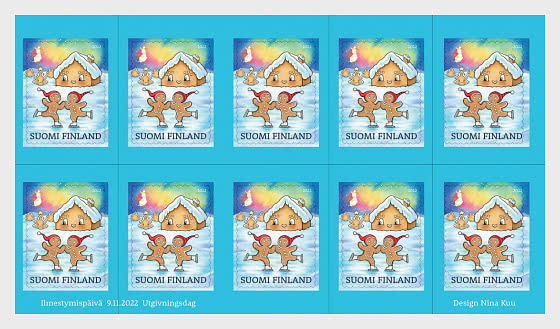 Finland 2022 Winter Wonderland Sheetlet of 10 stamps