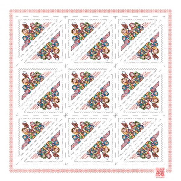Russia 2022 Applied art of Russia Matryoshka Sheetlet of 9 tete-beshes MNH