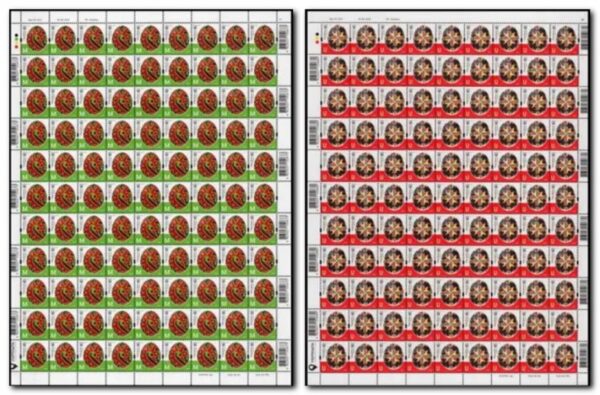 Ukraine 2022 Definitives Pysanky Yavorivka and Lviv region Set of 2 sheets