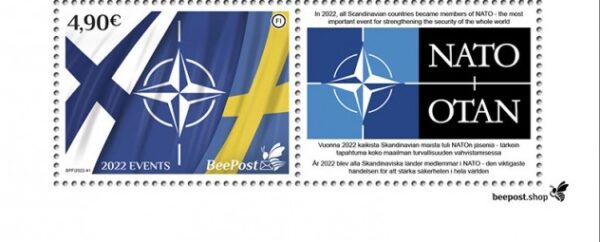 Finland 2022 Accession to NATO of Finland and Sweden BeePost FI stamp with label MNH