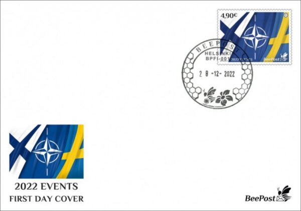 Finland 2022 Accession to NATO of Finland and Sweden BeePost FDC stamp