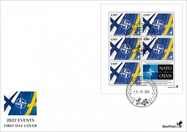 Finland 2022 Accession to NATO of Finland and Sweden BeePost FDC sheetlet