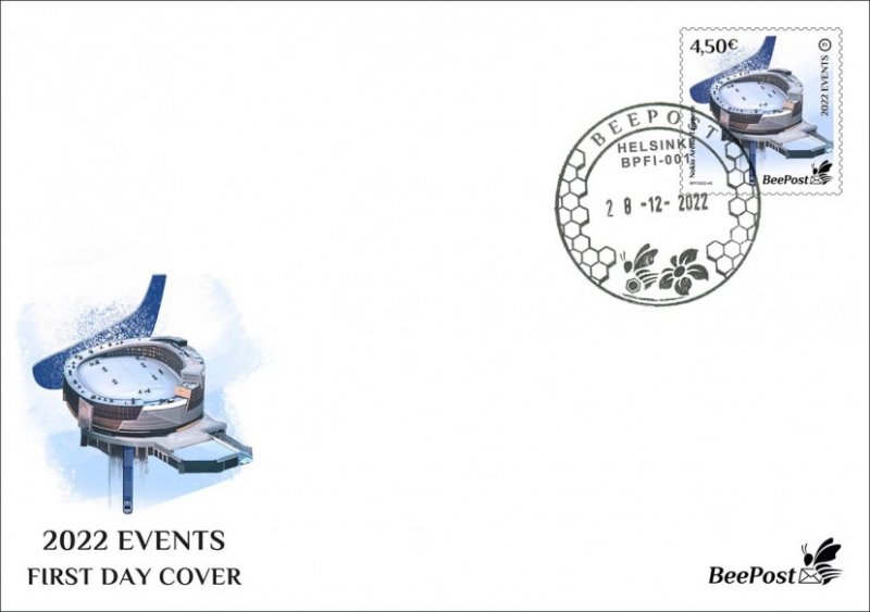 Finland 2022 Significant events World Ice Hockey championship Nokia arena Tampere BeePost FI FDC stamp - Image 1