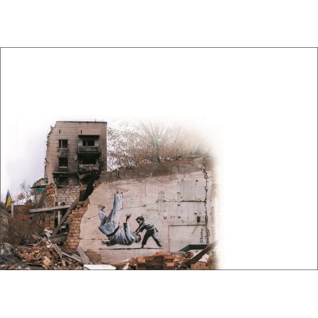 Ukraine 2023 Anniversary of Russian military aggression Banksy graffiti cover