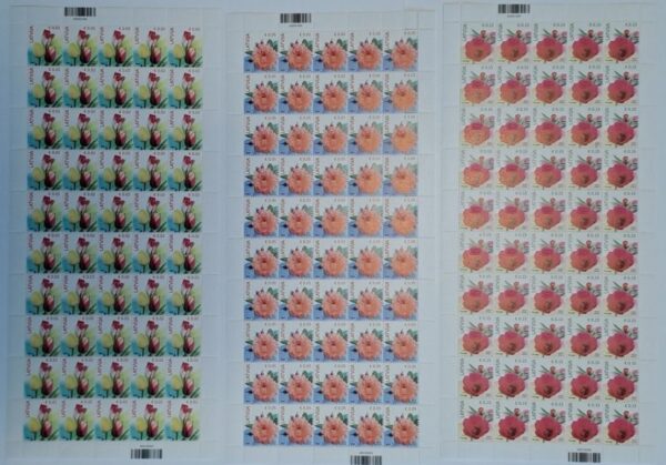 Latvia Lettland 2023 Definitives Flowres set of 3 sheetlets