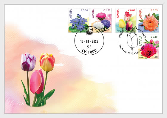 Latvia Lettland 2023 Definitives Flowres FDC