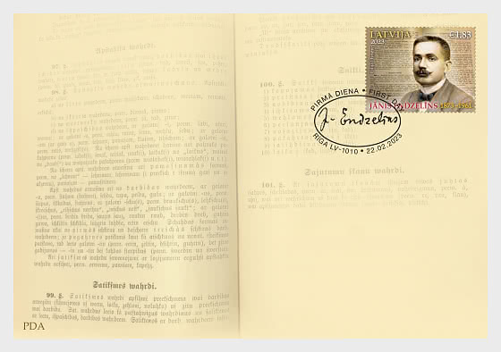 Latvia Lettland 2023 Latvian Linguist Janis Endzelins FDC