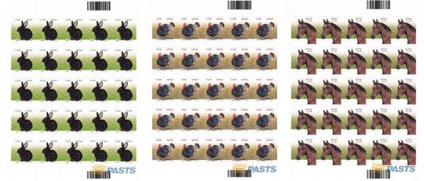 Latvia Lettland 2023 Definitives Farm animals and birds set of 3 sheetlets MNH