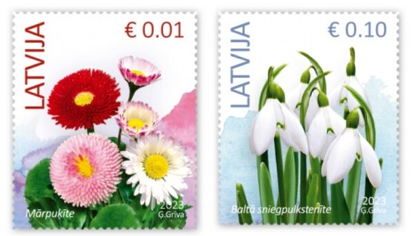 Latvia Lettland 2023 Definitives Flowres set of 2 stamps mint