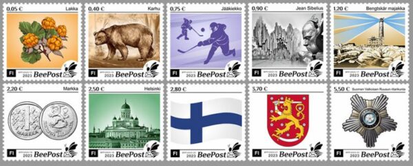 Finland 2023 BeePost Second definitives set of 10 stamps MNH