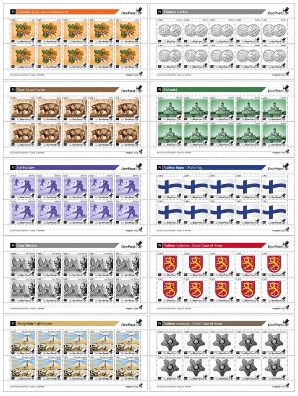 Finland 2023 BeePost Second definitives set of 10 sheetlets MNH