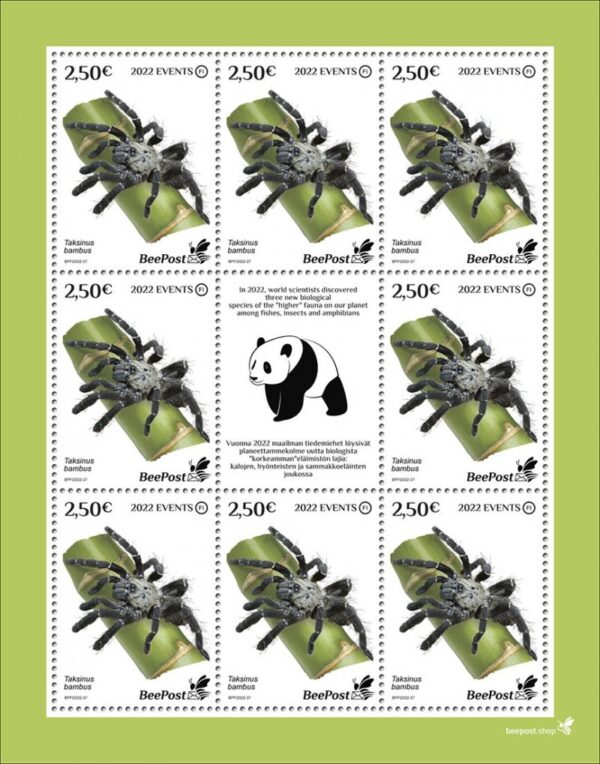 Finland 2022 discoveries new species Taksinus bambus BeePost sheetlet with label mint