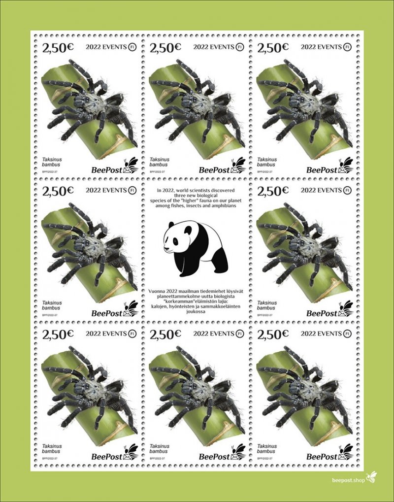 Finland 2022 discoveries new species Taksinus bambus BeePost sheetlet with label mint - Image 1