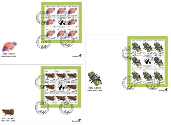 Finland Estonia Lithuania 2022 discoveries new species BeePost FDC set sheetlets