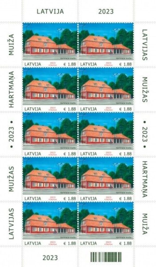 Latvia Lettland 2023 Manors of Latvia Hartman manor sheetlet mint