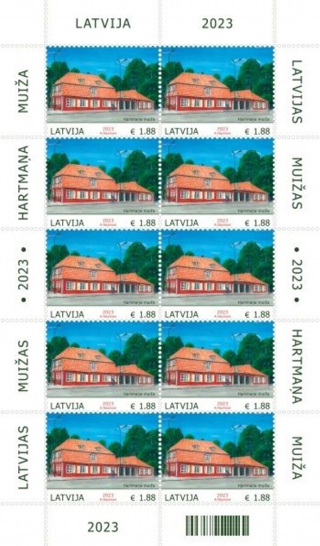 Latvia Lettland 2023 Manors of Latvia Hartman manor sheetlet mint - Image 1