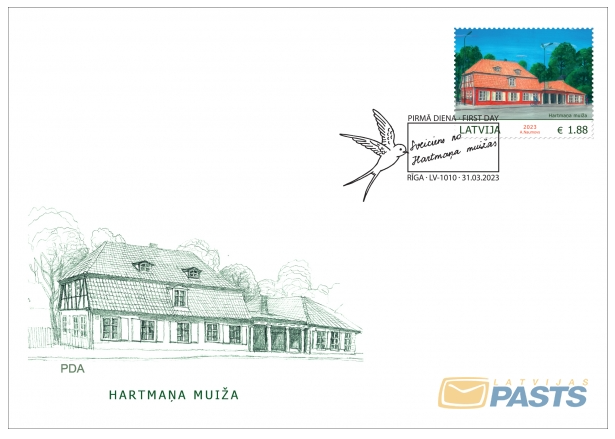 Latvia Lettland 2023 Manors of Latvia Hartman manor FDC - Image 1