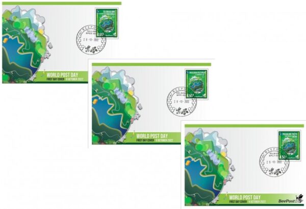 Estonia Lithuania Finland 2022 World Post Day joint issue BeePost set of 3 FDC's